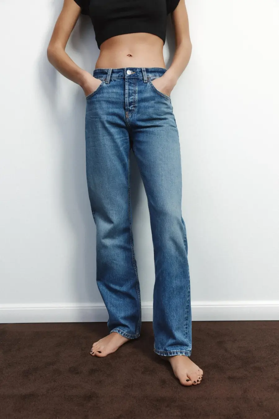 TRF STRAIGHT-LEG MID-RISE JEANS