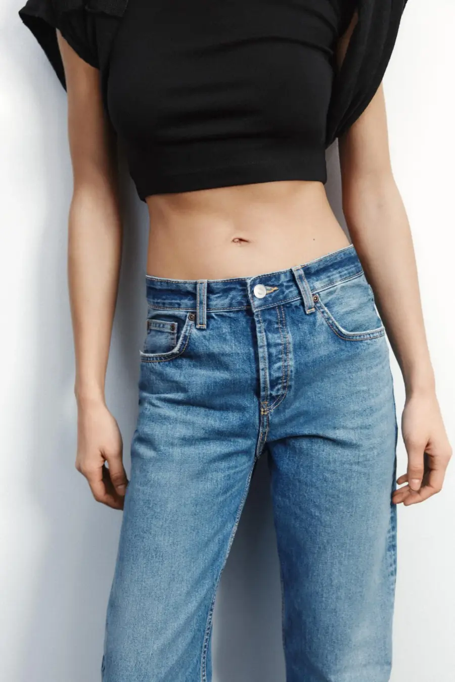 TRF STRAIGHT-LEG MID-RISE JEANS