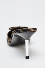 ANIMAL PRINT BOW HEELED MULES