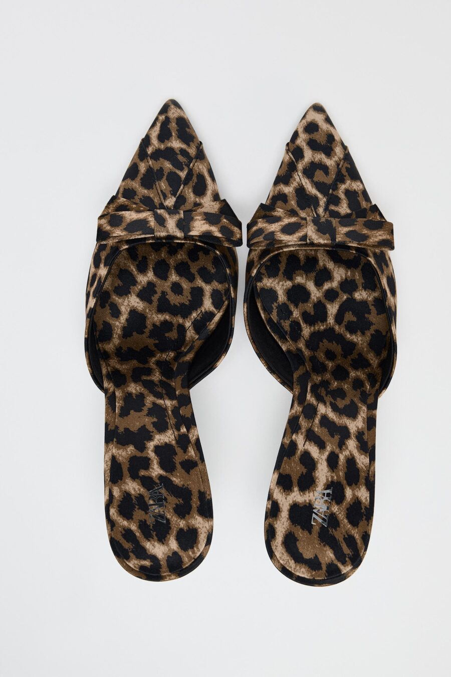 ANIMAL PRINT BOW HEELED MULES