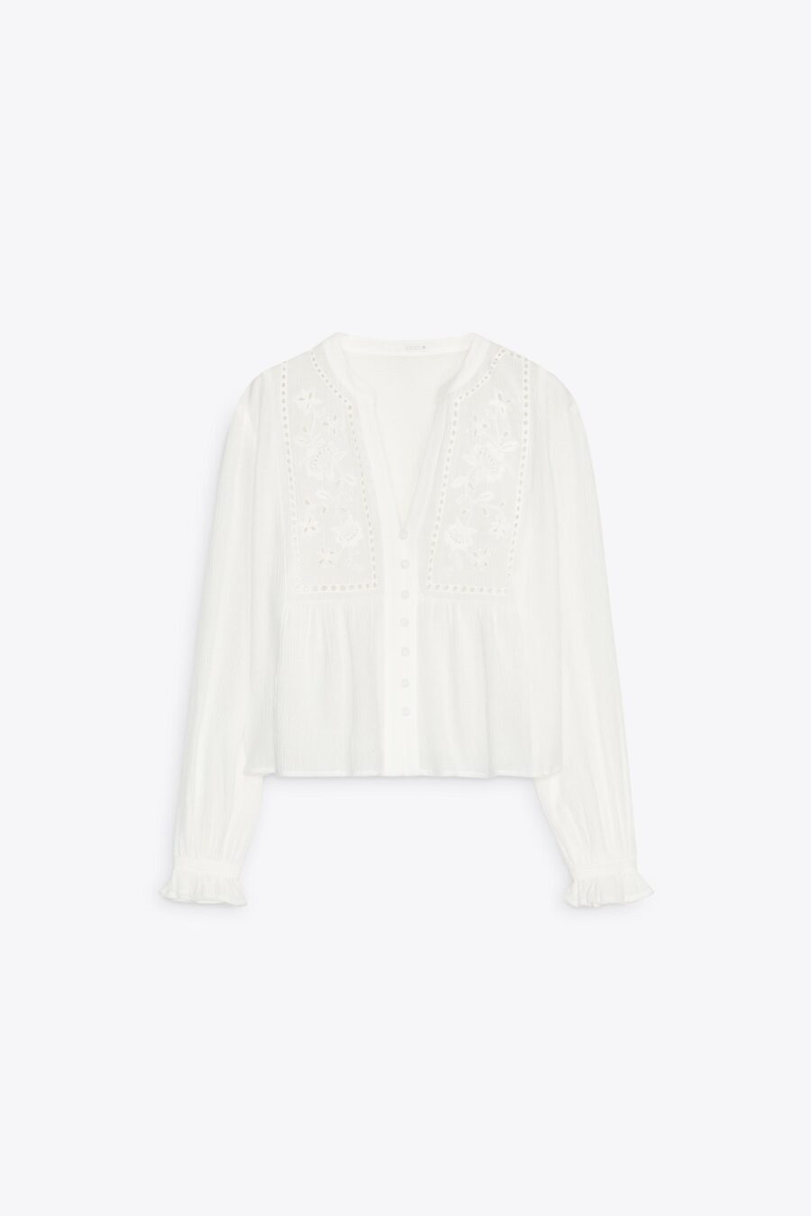 CROPPED BLOUSE WITH CUTWORK EMBROIDERY
