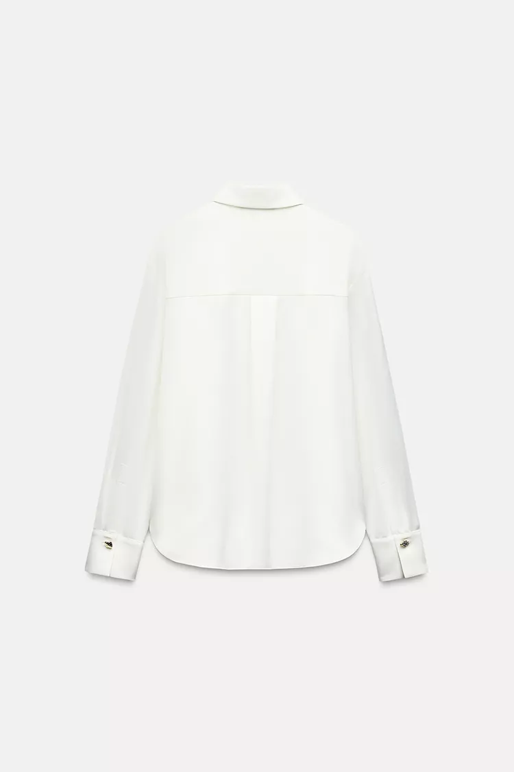 GOLD BUTTON SATIN EFFECT SHIRT