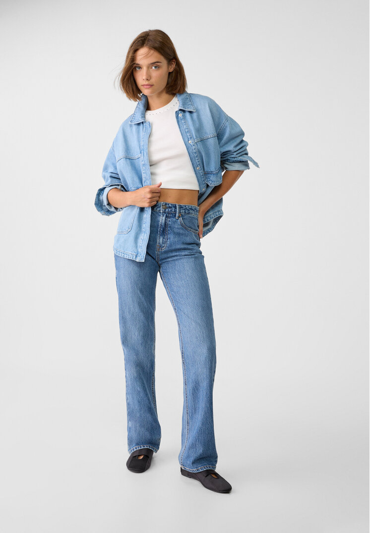 Stradivarius D98 straight-leg vintage effect jeans Denim 6