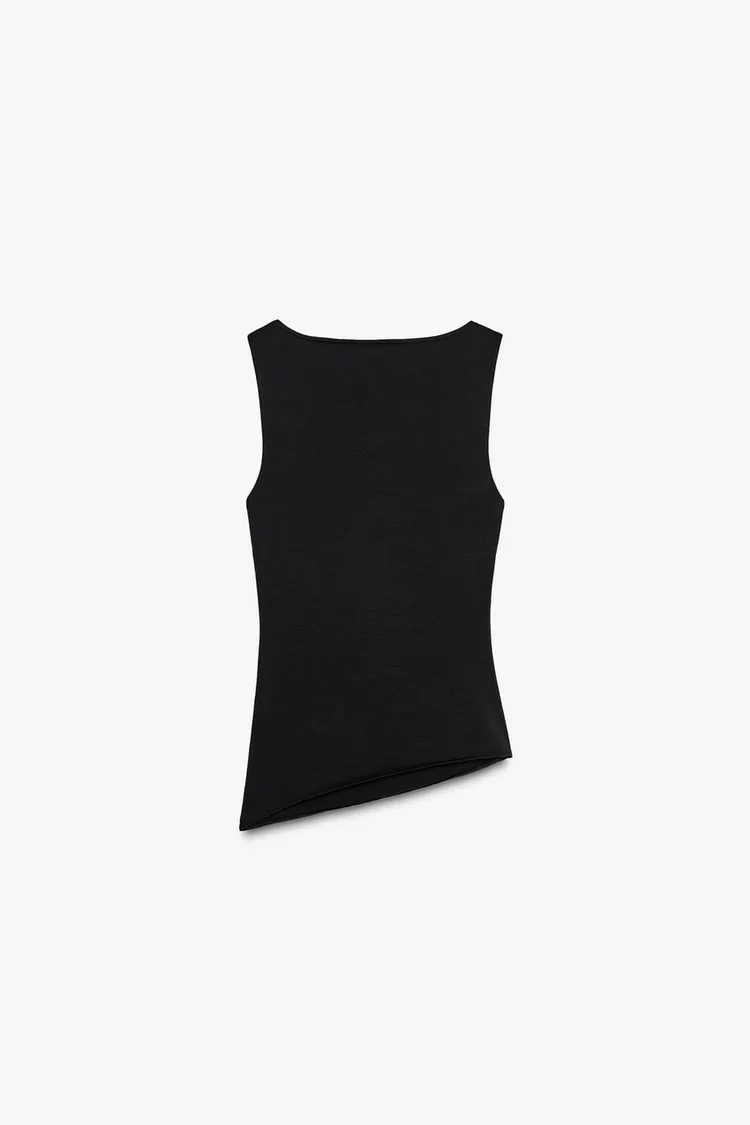 RUCHED ASYMMETRIC T-SHIRT
