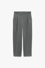 PANTS WITH DARTS AND CUFFED HEM
