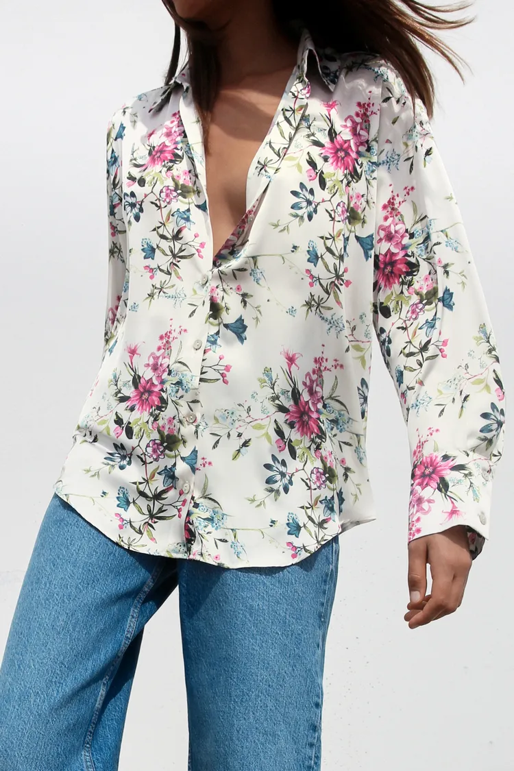 SATIN EFFECT PRINTED SHIRT