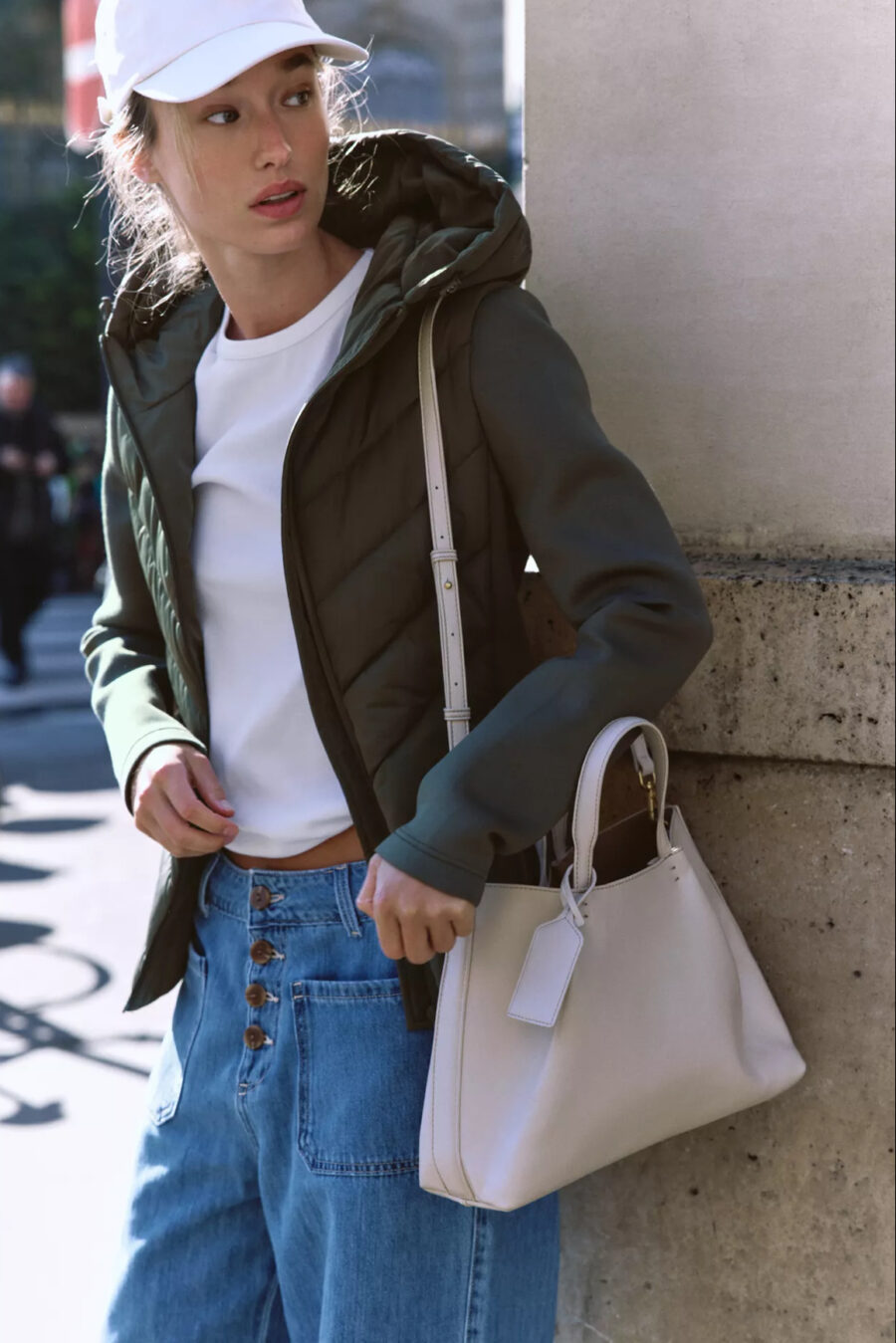 TOPSTITCHED CITY BAG